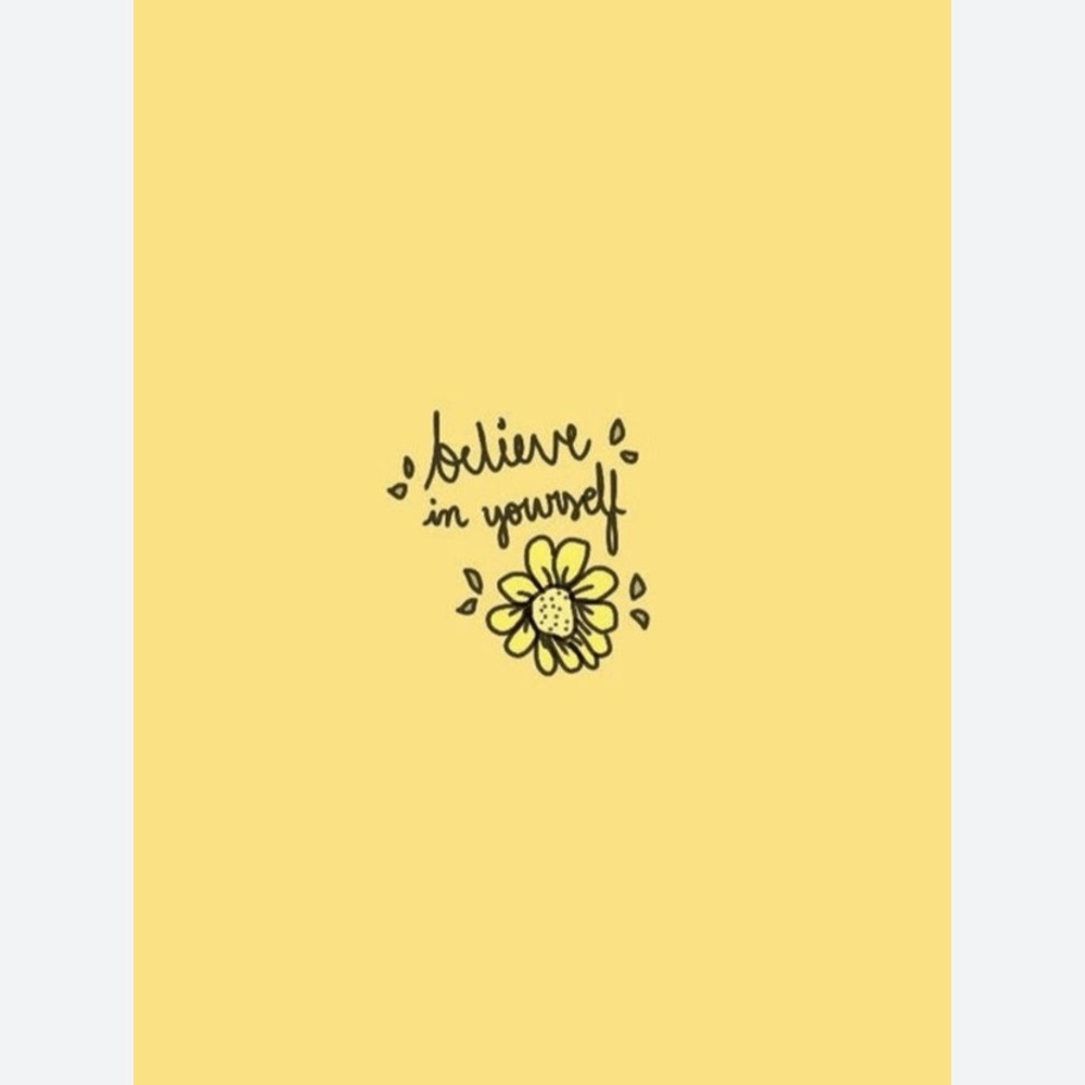 Yellow 'Believe in Yourself' Graphic Poster